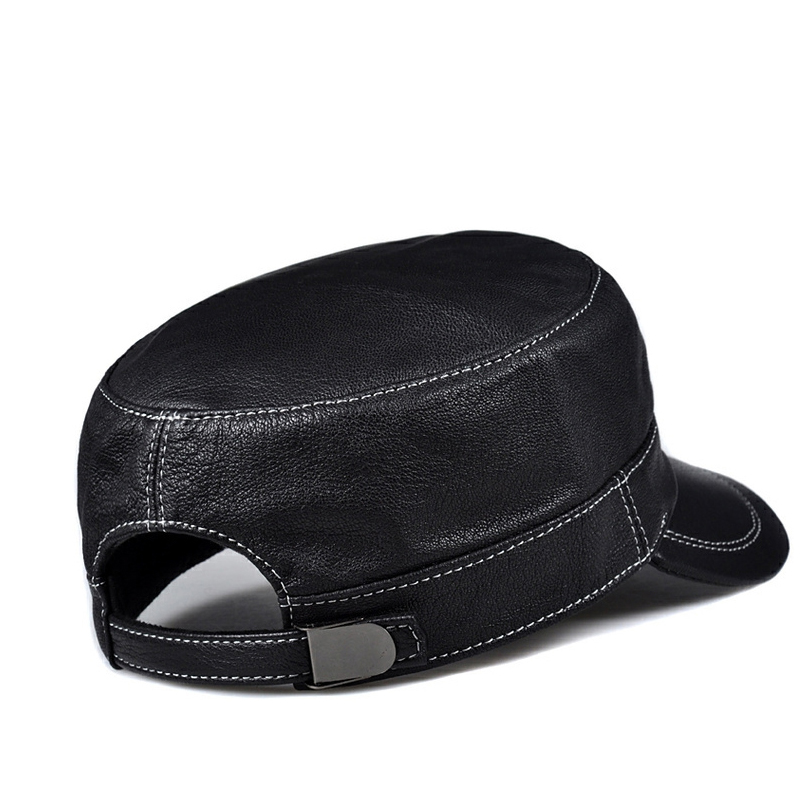 Trendy Lambskin Leather Flat T - Baseball Cap Structured ulasan dan harga